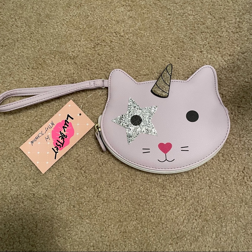 NWT Betsy Johnson Cat Unicorn Wristlet